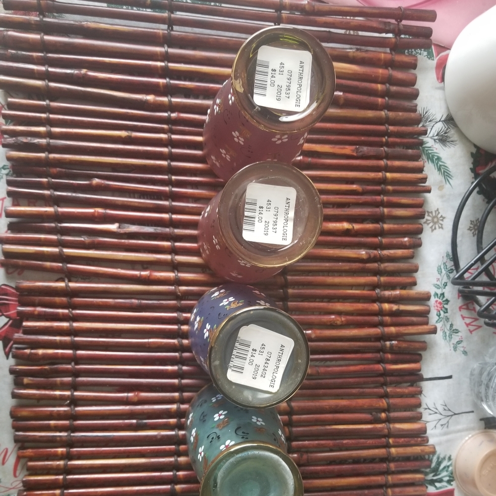 4 hand painted Anthropologie Glass Vases - Picture 4 of 7